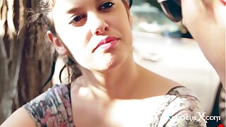 Sexy brunette fucking in public TV program MHYV - Ana Marco