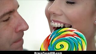 Lil' Towheaded Teenage Step Daughter-in-law With Braces And Ponytails Fucked By Step Dad